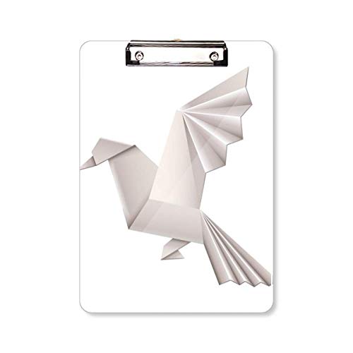 Porte-bloc rigide A4 pigeon origami au design géométrique abstrait