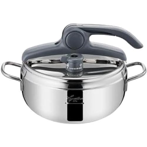 Lagostina Irradial Control Lagoeasy'UP 3,5 l Schnellkochtopf aus Edelstahl 18/10, Ø 22 cm, für Induktion und Gas, Vereinfachtes Öffnen des Deckels, mit 3-lagigem Irradial-Plus-Boden, Metallic