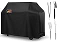 VicTsing Grill Cover with Stainless Steel Spatula, Fork, Brush & Tongs, 58-Inch BBQ Gas Cover Waterproof, Sunproof, with BBQ Grilling Tools Set