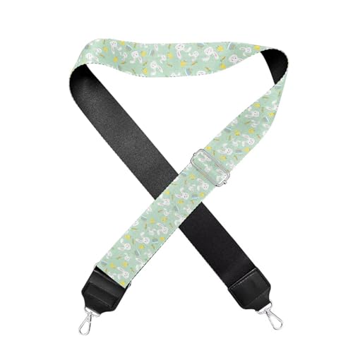 Image of Halloween Handbag Strap Canvas Purse Strap Colorful Bat Black Shoulder Strap Multicolor Bats Replacement Strap