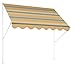 Angerer Klemmmarkise Exklusiv mit Handkurbel, Terrasse/Balkon, einfache Montage ohne Bohren, Made in Germany, hochwertiger Stoff, UV-beständig, höhenverstellbar, wasserabweisend, 300 cm Gelb-Blau-Weiß