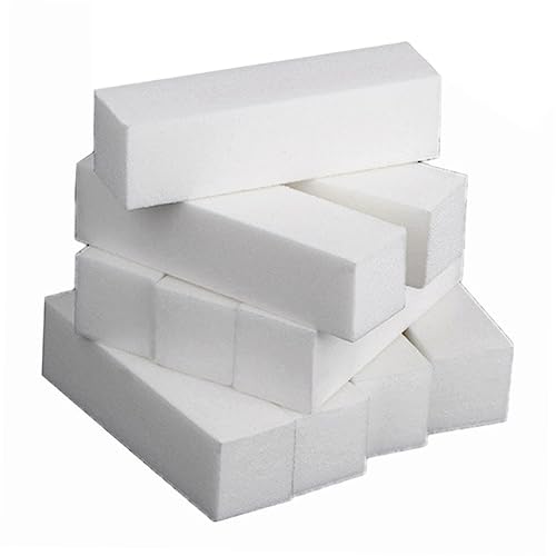 FOMIYES Bloques De Esponja Para Uñas 20 Piezas Pequeño Pulidor De Uñas Para Manicura Pedicura Uso Profesional y Doméstico Blanco