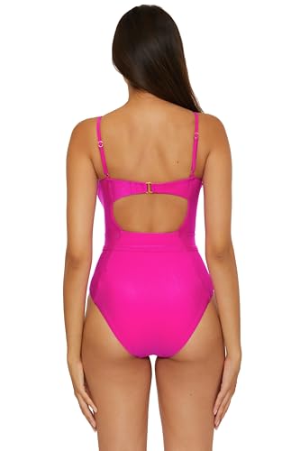 BECCA Women's Monte Carlo One Piece Swimsuit, Square Neck, Adjustable, Bathing Suits4