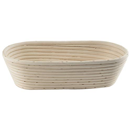ORION rattan bread bin basket for home oval bread 32 x 15 cm, height 9 cm, Beige, 32x15 cm