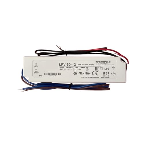 Alimentation LPV-60-12 12V 5A 60W étanche IP67 pour projets LED