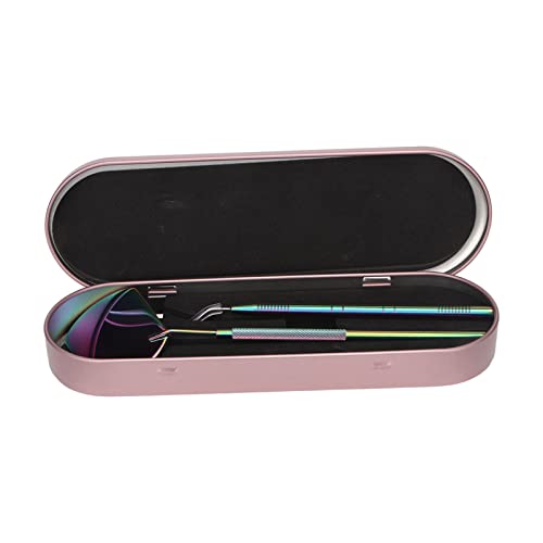 Eyelash Lifting Mirror Tweezers Set, Stainless Steel Eyelash Mirror Tool with Detachable Stick, Portable Eyelash Extension Kit