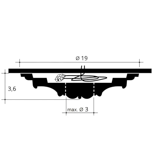Rosetón R11 Orac de 19 cm para tapar grietas de lámparas en techos 4