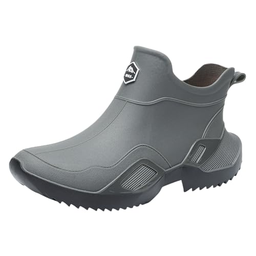 Luckywaqng Botas de lluvia para hombre y mujer, zapatos de agua, estilo de semilla, zapatos de goma, informales, moda al aire libre, trabajo, pesca, lavado de coche, cocina, no deslizante, botas de