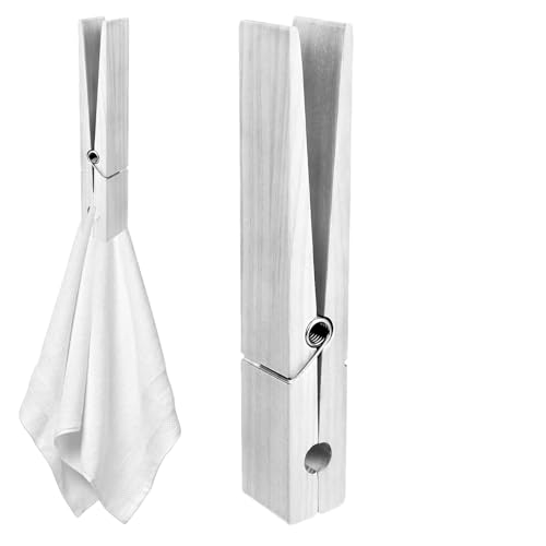 Gancho para Toalla: Pinzas de Madera para Ropa de 30x4x5 cm con Fuerte Agarre de Resorte, suspensión Segura, diseño Duradero | Pinzas para Ropa con Resorte para baño, lavandería.