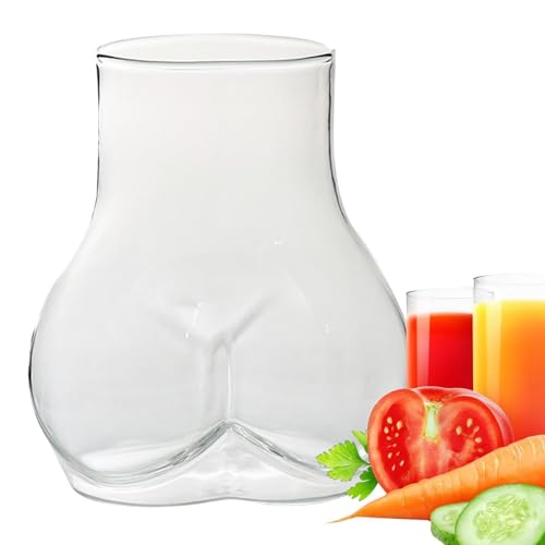 Vaso para beber trasero divertido con forma de cuerpo – 450 ml transparente para el hogar, bar, fiesta, cristalería para vino, cacao, leche, agua, champán, cócteles, té, café, jugos