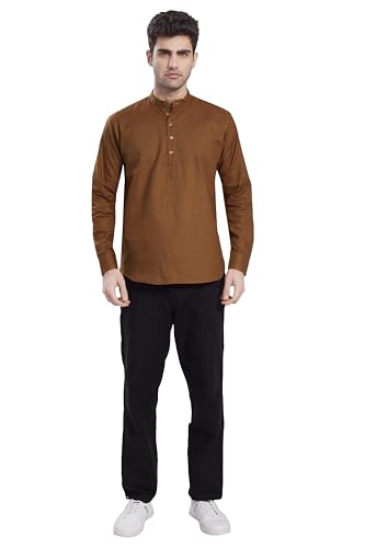 Image of DIVISIVE Men's Slim Fit Full Sleeves Cotton Short Kurta
