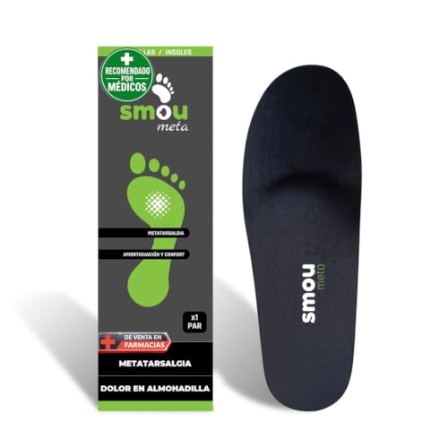 Plantillas Metatarsalgia SMOU Meta – Para Neuroma de Morton y Dolor Metatarsal – Con Almohadillas Metatarsianas, Plantilla Memory Foam – Amortiguación y Comodidad - Hombre y Mujer - Uso Diario