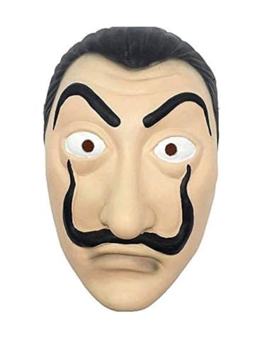 KIRALOVE - Máscara salvador Dalí - rígida - carnaval - Halloween - Cosplay - Acessórios - disfarce - ideia de presente, multicolor, tamanho único, multicolorido