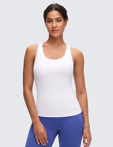 Image of CRZ YOGA Butterluxe Racerback Tank Tops | Light Support, Built in Bra, Removable Pads, Yoga, Extremely Soft, Scoop Neck, for Women