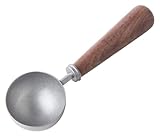 Cuchara de helado de aluminio, cuchara de agarre, Cucharas Cucharas de sopa Cuchara de café de acero inoxidable Cuchara medidora con mango de madera Cuchara retro for café en polvo Cucharas for servir