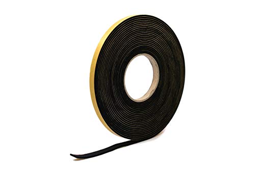 Neoprene Rubber Black Self-Adhesive Sponge Strip 12mm Wide x 3mm Thick x 10m Long