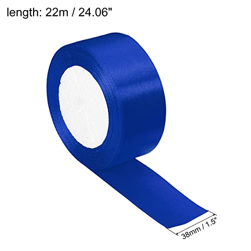 PATIKIL 1.5 Inch Wide 24 Yards Satin Ribbon, Single Side Solid Crafts Roll for Party Home DIY Wrapping Decoration Blue - Image 2