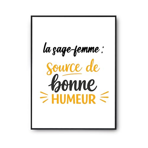 Affiche sage-femme humour pour cabinet médical et décoration murale salon