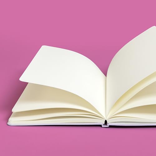 Paperage Journal Blank Page Notebook, Hard Cover, Medium 5.7 x 8 inches, 100 gsm Thick Paper (Black, Plain)