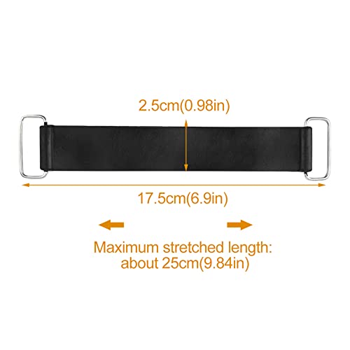 Batterie-Gummiband, elastische Riemen, fester Halter, Gummi, elastische Bandage, Batteriegurt, 17,5 x 2,5 cm, für die meisten Motorräder, Schwarz , Free Size
