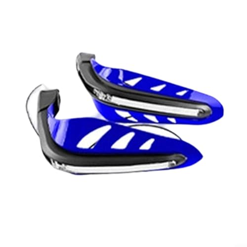 Glewi Protège-mains de moto avec clignotants LED, protège-mains de protection en ABS pour motos tout-terrain, noir (bleu)