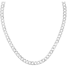 Reeds Mens 1/8ctw Diamond Sterling Silver Curb Chain Necklace