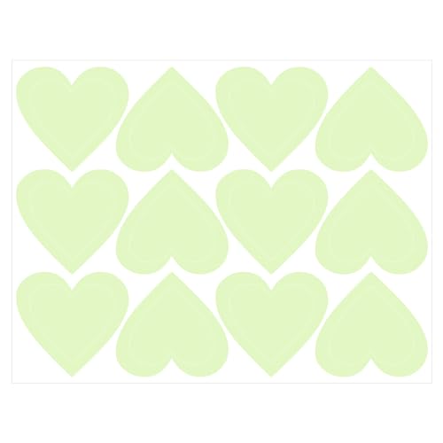 Set de stickers decorativos en forma de corazón que brillan en la oscuridad