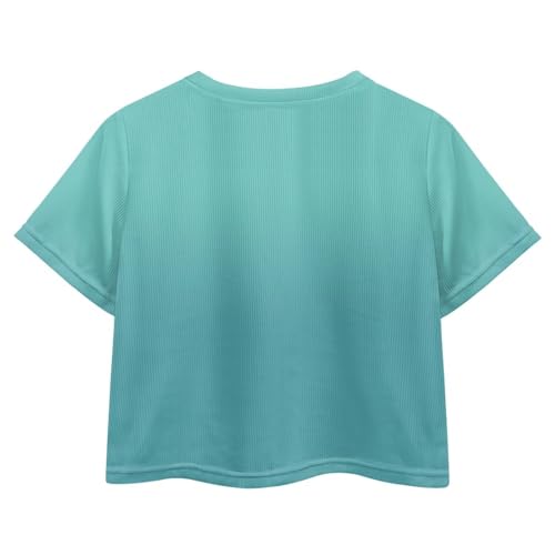 Image of Cute Crop Tops for Girls Short Sleeve Summer T Shirts Fashion Graphic Tees Crew Neck Pullover Tee 5-14 Years