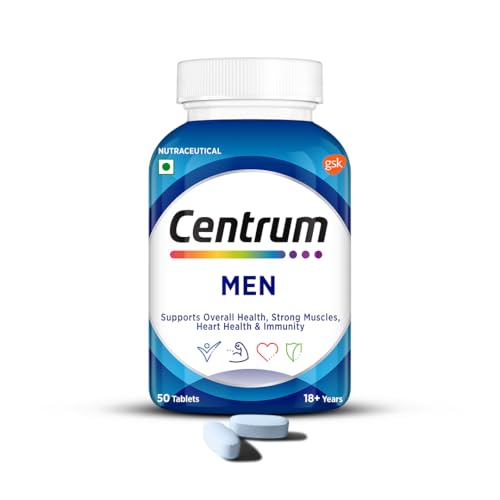 Image of Centrum Men - Multivitamin Tablet for Men | With 23 Vital Nutrients including Zinc, Magnesium, Vitamin B, C, D, Calcium for Energy, Immunity, Muscles and Overall Health | Veg - 50 tablets
