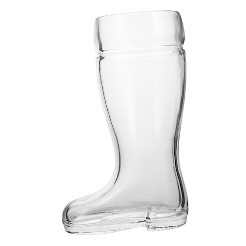 Gatuida Glass Beer Boot Mug Stable Base Boot Shaped Drinking Glass for Cocktails and Spirits Home Barware 7.9x4.5x2 Inches