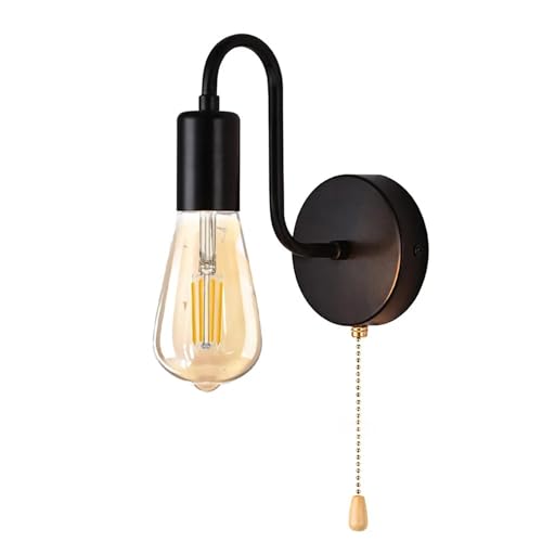 Applique murale rétro pour couloir et bar support de lampe industrielle avec interrupteur