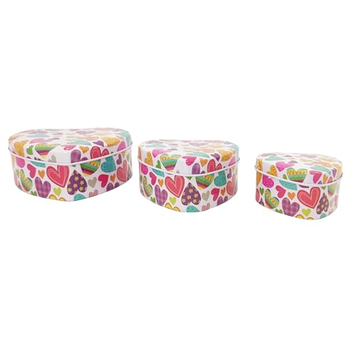 Kit 3 latinhas decorativas porta joias porta treco porta objeto estampadas coração amor namorada lem