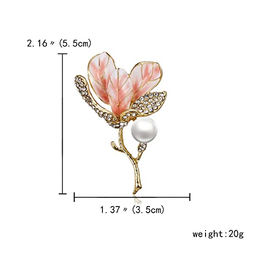 Broche de perle de fleur peinte en émail rétro rétro - 5