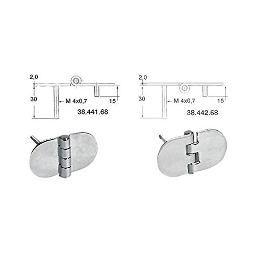 Charnière nœud saillant OSCULATI en inox poli miroir pour bateaux d'exception