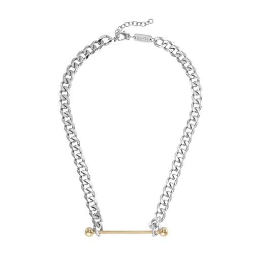 Diesel DX1408931 Men's Steel Necklace Length 400 mm + 50 mm Width 61 mm Height 7 mm Silver Stainless Steel Necklace