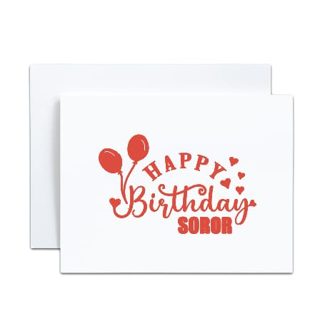 Image of Custom Made Love Birthday Sorority FOLDED Note Card Set, Birthday Women Stationary Notecard Set, Stationery For Sorority Women, Assorted Designs (Red + White)