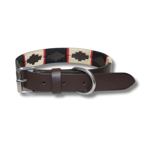 Robustes und luxuriöses Lederhalsband für elegante Hunde (Breite 2,5 cm – 3 cm) – Premium-Handwerkskunst, Größen XS-XL (36,5 – 46,5 cm, Bariloche Halsband)