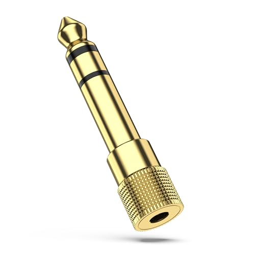 YLK Adaptador Audio Jack 6.35 a 3.5, Adaptador Convertidor de Audio, Adaptador 3.5mm Hembra a 6.35mm Macho, para Auriculares, Altavoces