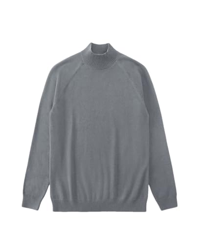 ERFMFKL Mens Cashmere Sweater Warm Turtleneck Solid Color Thick Long Sleeve Jumper Sweaters