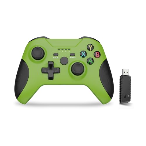 Wireless Game Controller Compatible Windows7/8/10,Gamepad with Linear Trigger(GREEN)