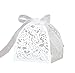 JinSu 50 Pezzi Scatole per Bomboniere, Laser Scatole Regalo con Nastri, Scatole Caramelle per Matrimonio, Addio al Nubilato, Baby Shower, Compleanno, Natale (Bianco)