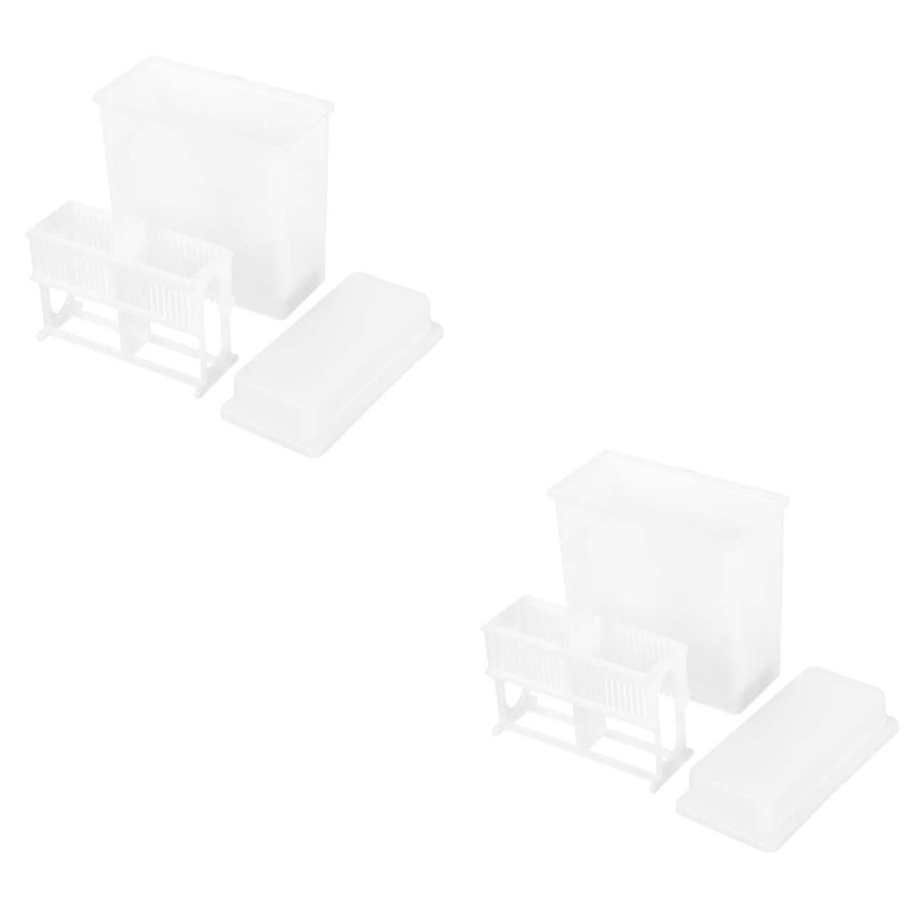 FUNOMOCYA 2 Sets 24 Slot Microscope Slide Organizer Staining Rack Jar for School Home Lab