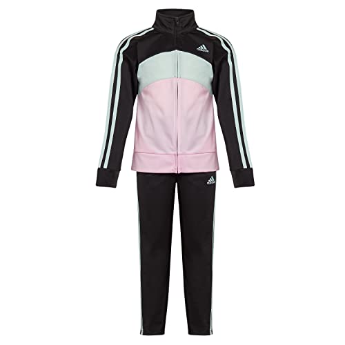 Adidas Girls Zip Front Classic Tricot Jacket And Joggers Set, Black, 6 #TOP21