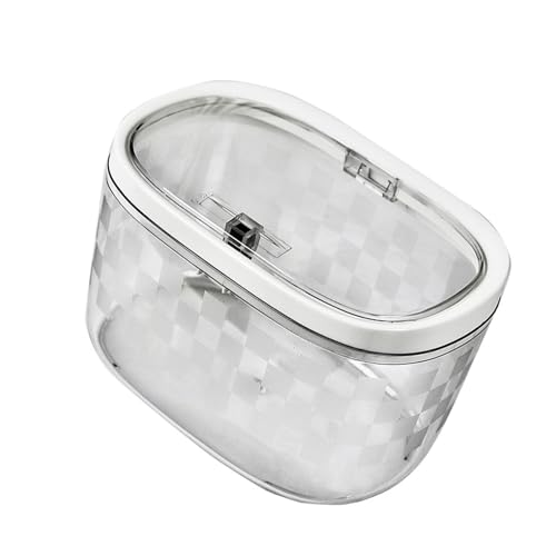 Mini caneca de basura ovalada transparente con tapa miniatura 7