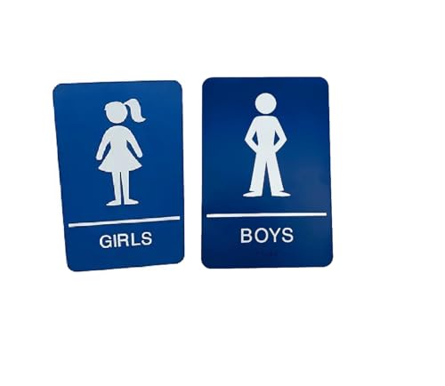 Panneau de toilettes pour filles bleu pour remplacer une signalétique usée