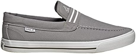 JOSMO Mens Sail Buoy Canvas Slip-on Sneakers – Summer Casual Boat Tennis (Adult), Grey, 11 | Image 1