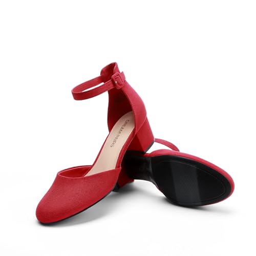 Image of DREAM PAIRS Women's Round Toe Low Block Heel Pumps