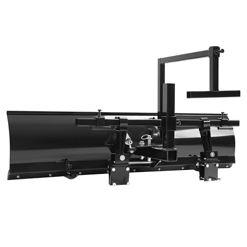 Image of 60 In Universal Black Snow Plow Blade Compatible with 5ft Wide Zero Turn Mowers Snow Plow Powder Coated Adjustable Durable