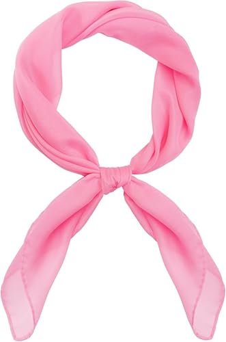 Chiffon Scarf 50s Sheer Square Neck Head Scarf Retro Ribbon Handkerchief for Halloween Women Girls Costume Accessory