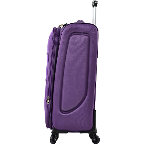 Lightweight Expandable Softside Luggage Set, 3 Pieces, Spinner Wheels, TSA Lock, Purple4
